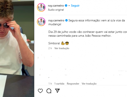 Ruy Carneiro publica vídeo na rede social e gera especulação sobre vice, nome será conhecido segunda-feira